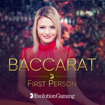 First Person Baccarat online game logo by Evolution on spinko24.fyi